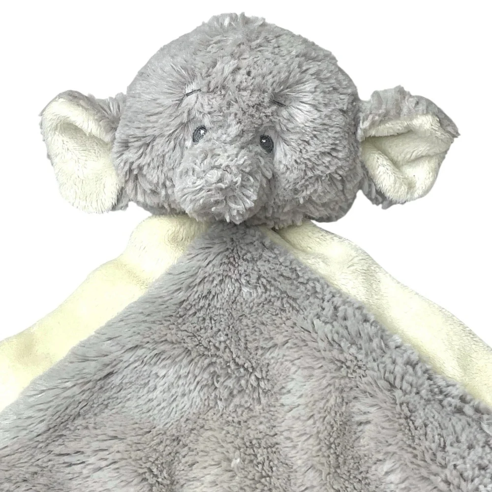 Baby Ganz Emerson Elephant Lovey Security Blanket Toy Gray Cream 13” NO TAGS